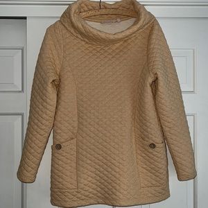 Soft Surroundings gold quilted tunic. Size petite small in EUC